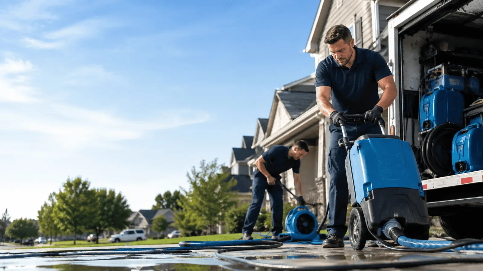Dehumidification being performed in Cumberland Center, ME
